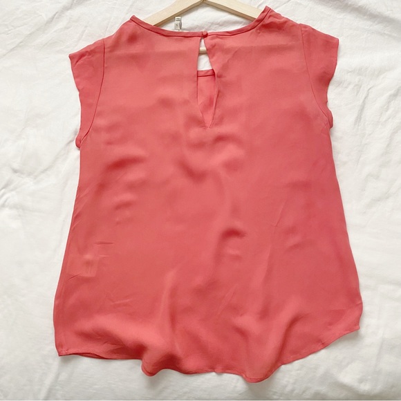 Joie Hot Pink Silk Capped Sleeve Pocket Tee - Picture 8 of 10